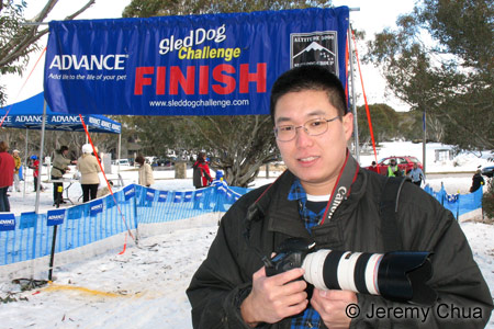 I photographing dogs at the annual sled dog race at Dinner Plain. 