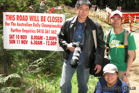 Terence, Sean and I photographing cars at the annual Australian Rally Championship.