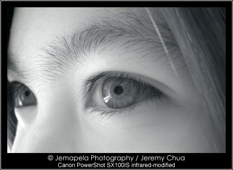 Infrared close-up image of her eye. 
