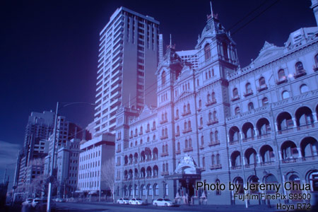 Unmodified Fujifilm FinePix S9500 camera produces a hotspot in infrared photography.